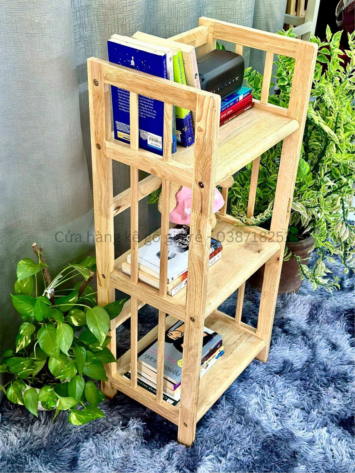 Kệ sách gỗ 3 tầng ngang 40cm sâu 28cm cao 90cm