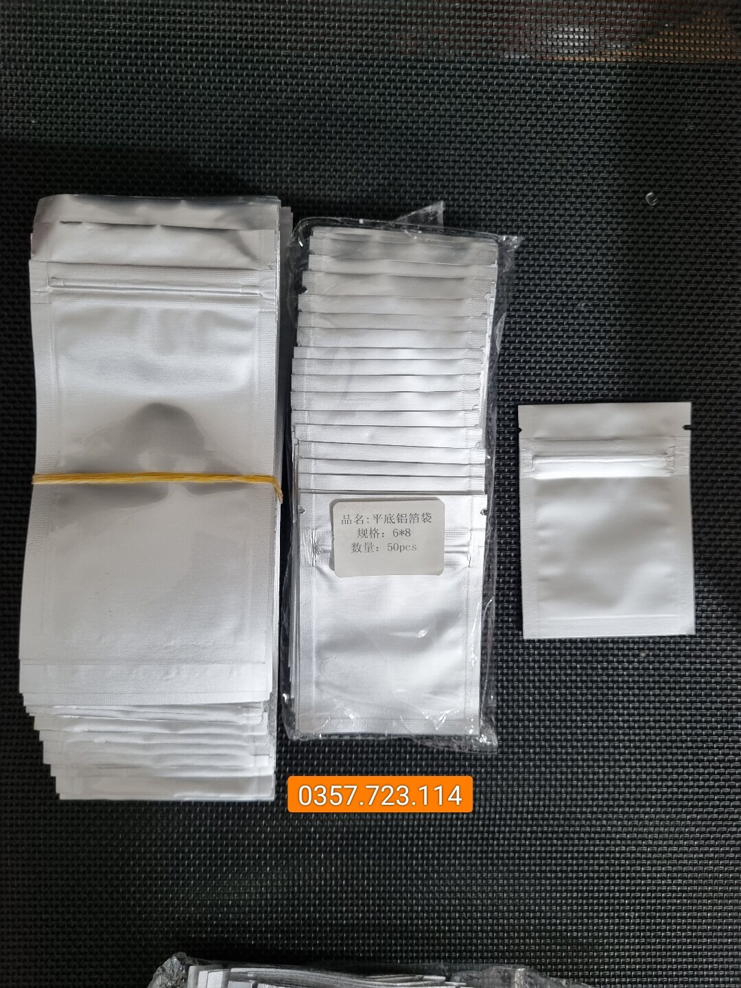 Gói 100c túi zip nhôm 2 mặt bạc chọn size