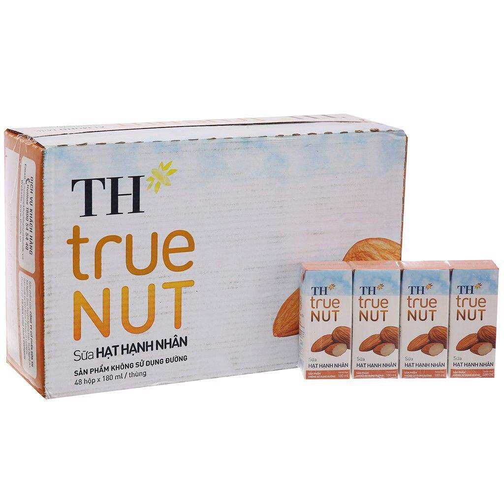 Thùng sữa hạt TH true milk 180ml × 48 hộp ( Óc chó / Mac ca/ Hạnh nhân / Nghệ / Hạt dẻ cười / Gấc / Gạo lứt / Đủ mùi )