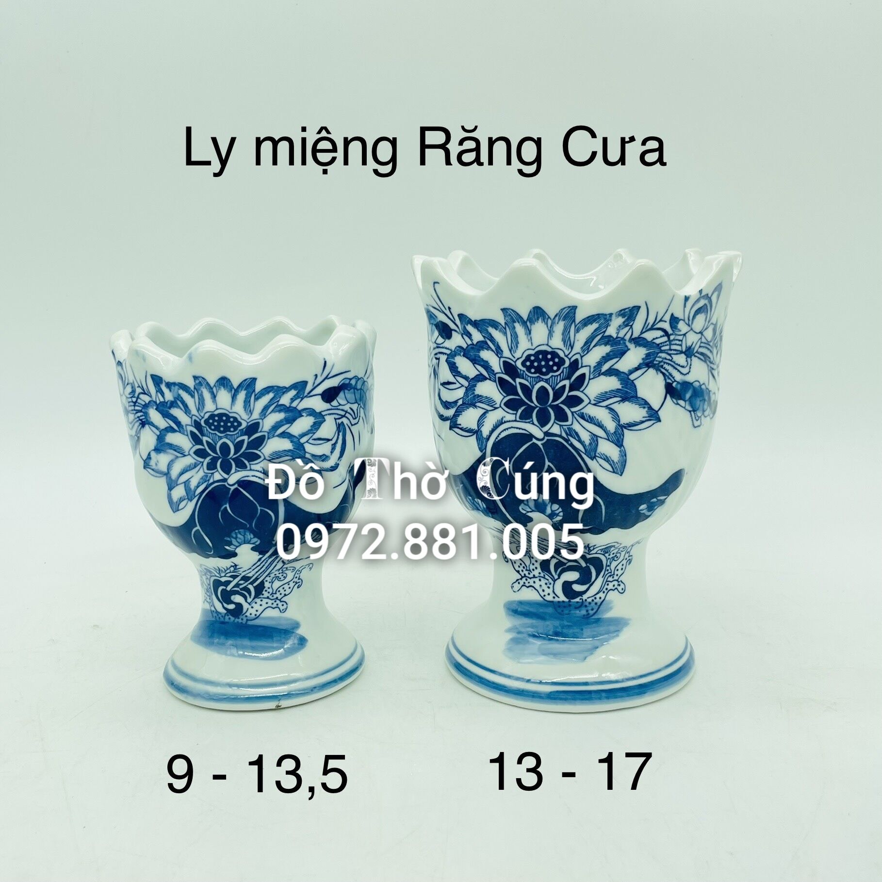 Ly đựng quả phật thủ sứ men lam
