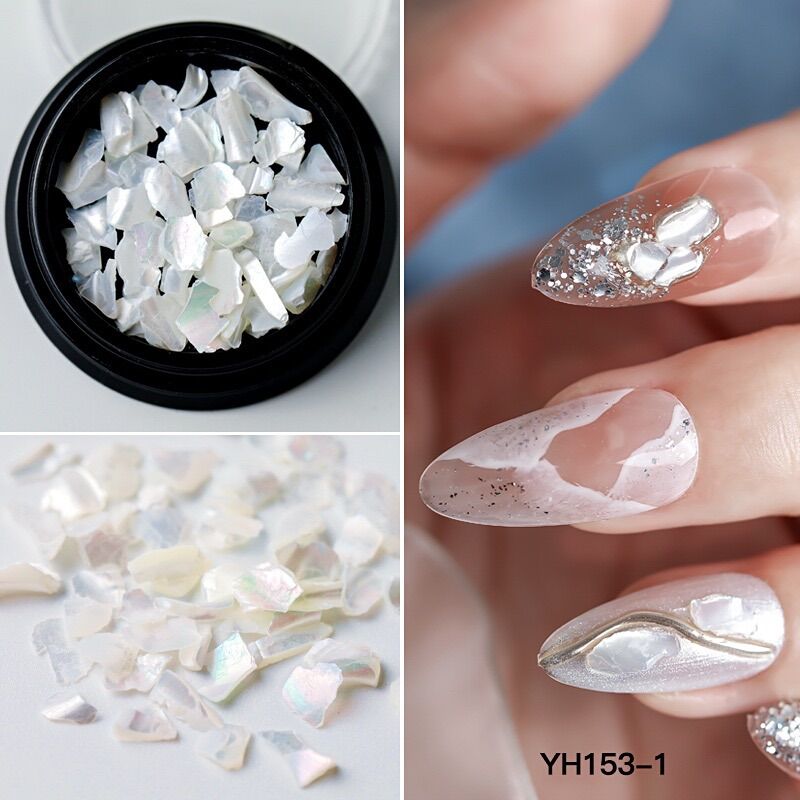 1 hộ xà cừ trắng trang trí móng tay