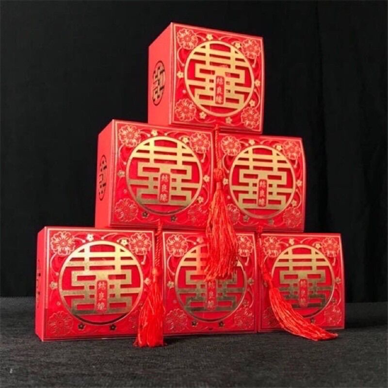 Combo 20-30-50c Hộp Quà Cưới size 7,5cm - Hộp đựng bánh kẹo trang trí trong tráp quả cưới