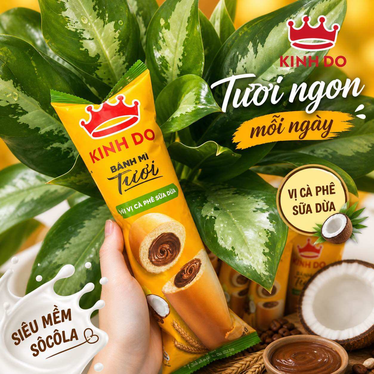 Bánh Mì Kinh Đô Tươi - Ổ Dài Vị Cafe Sữa Dừa
