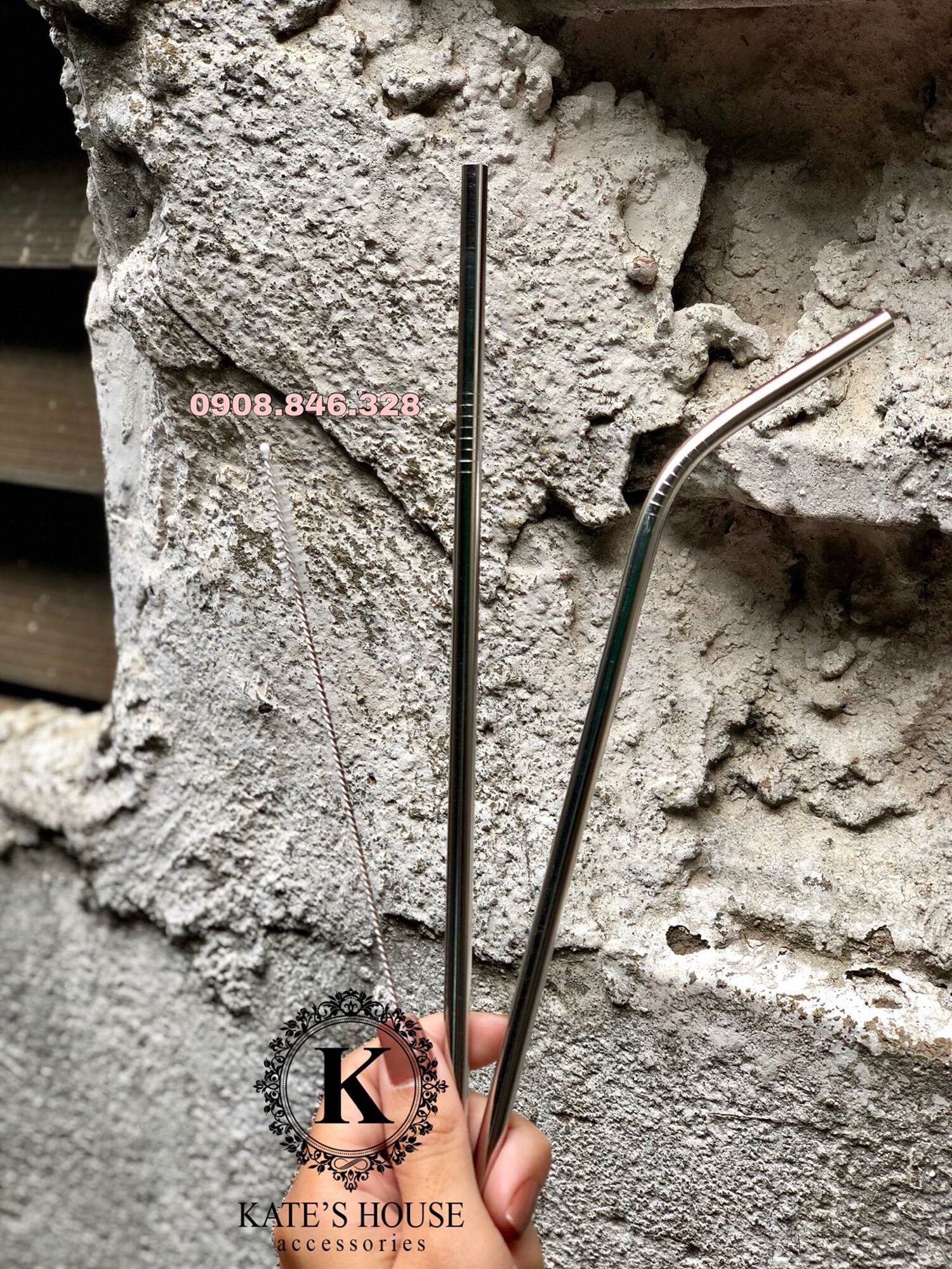 Ống hút inox 304 tái sử dụng - combo 2 ống