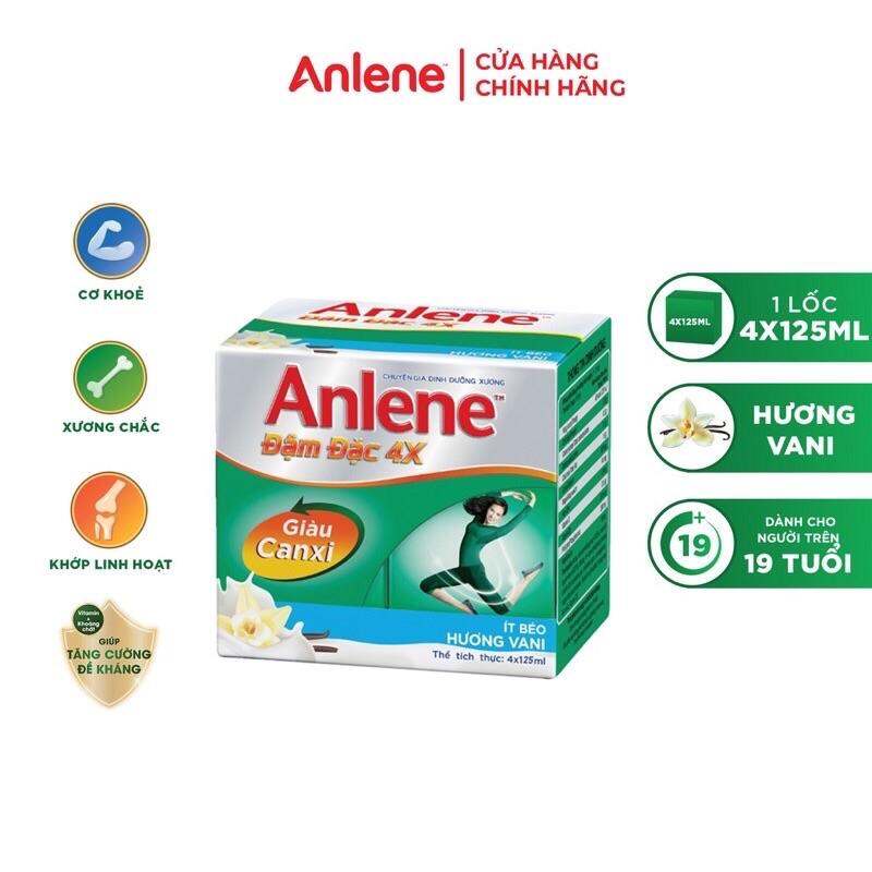 Lốc 4 hộp sữa Anlene đậm đặc 125ml