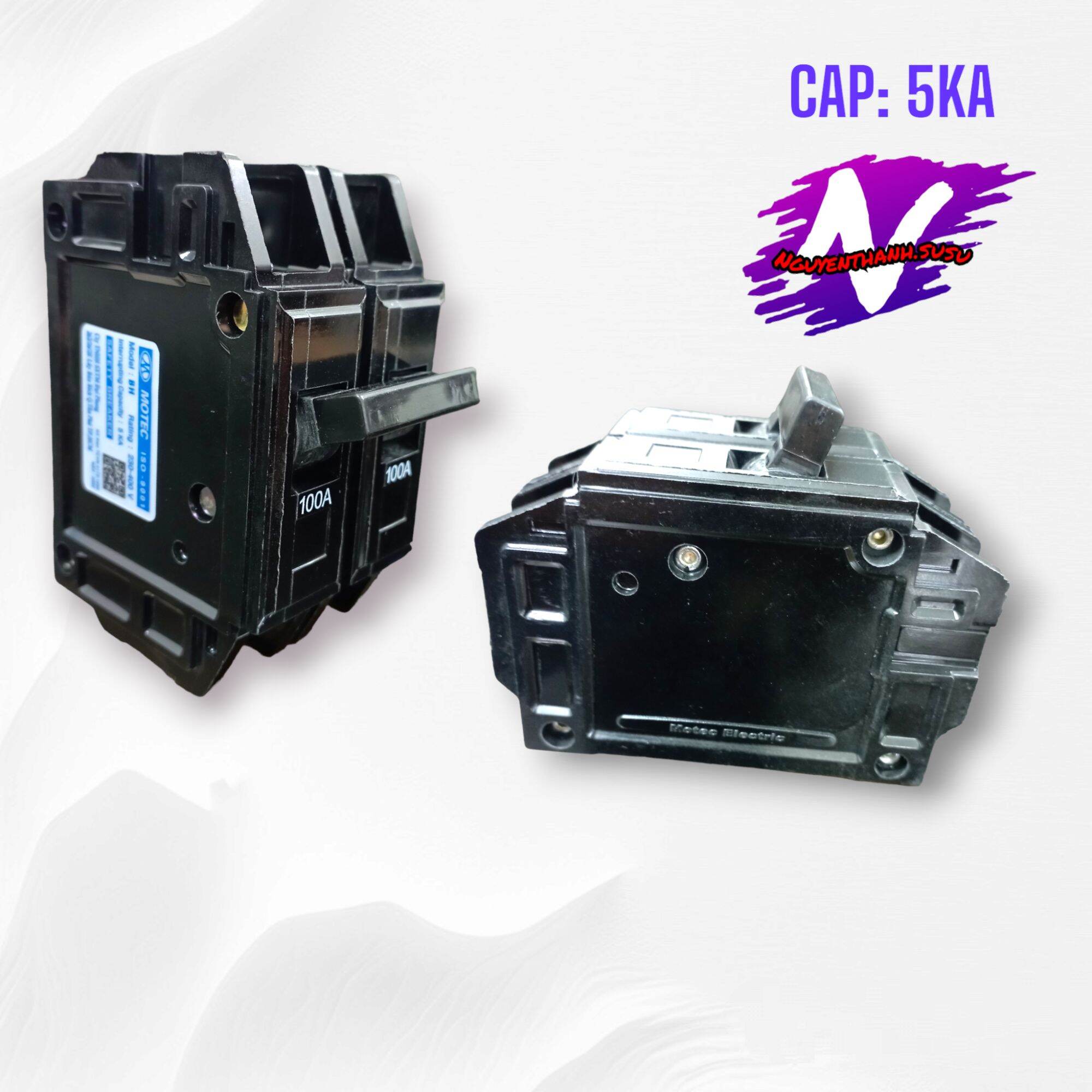cb motec BH 2 pha đen (aptomat đen motec 2pha đen, cb 2 tép đen BH )