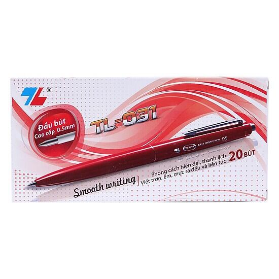 Hộp 20 cây bút bi xanh Thiên Long TL-031 ngòi 0.5mm chính hãng giá sỉ
