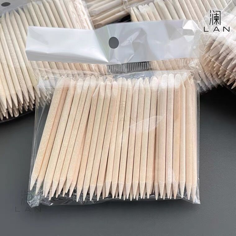 Que gỗ nail , que đẩy da dùng trong nailbox , túi 100 cây