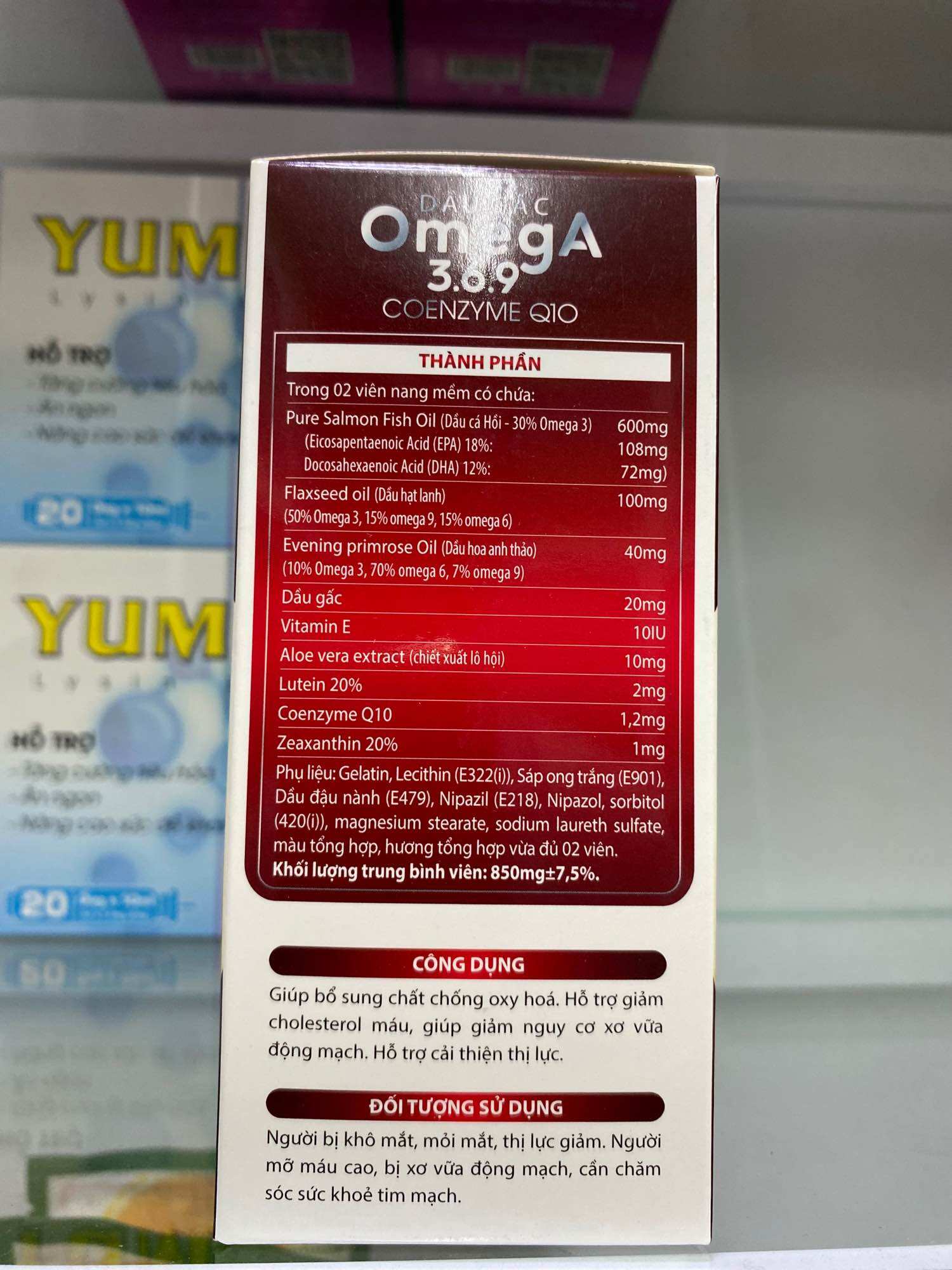 Omega 3 6 9 dầu gấc bổ mắt (hộp 60 viên năng mềm)