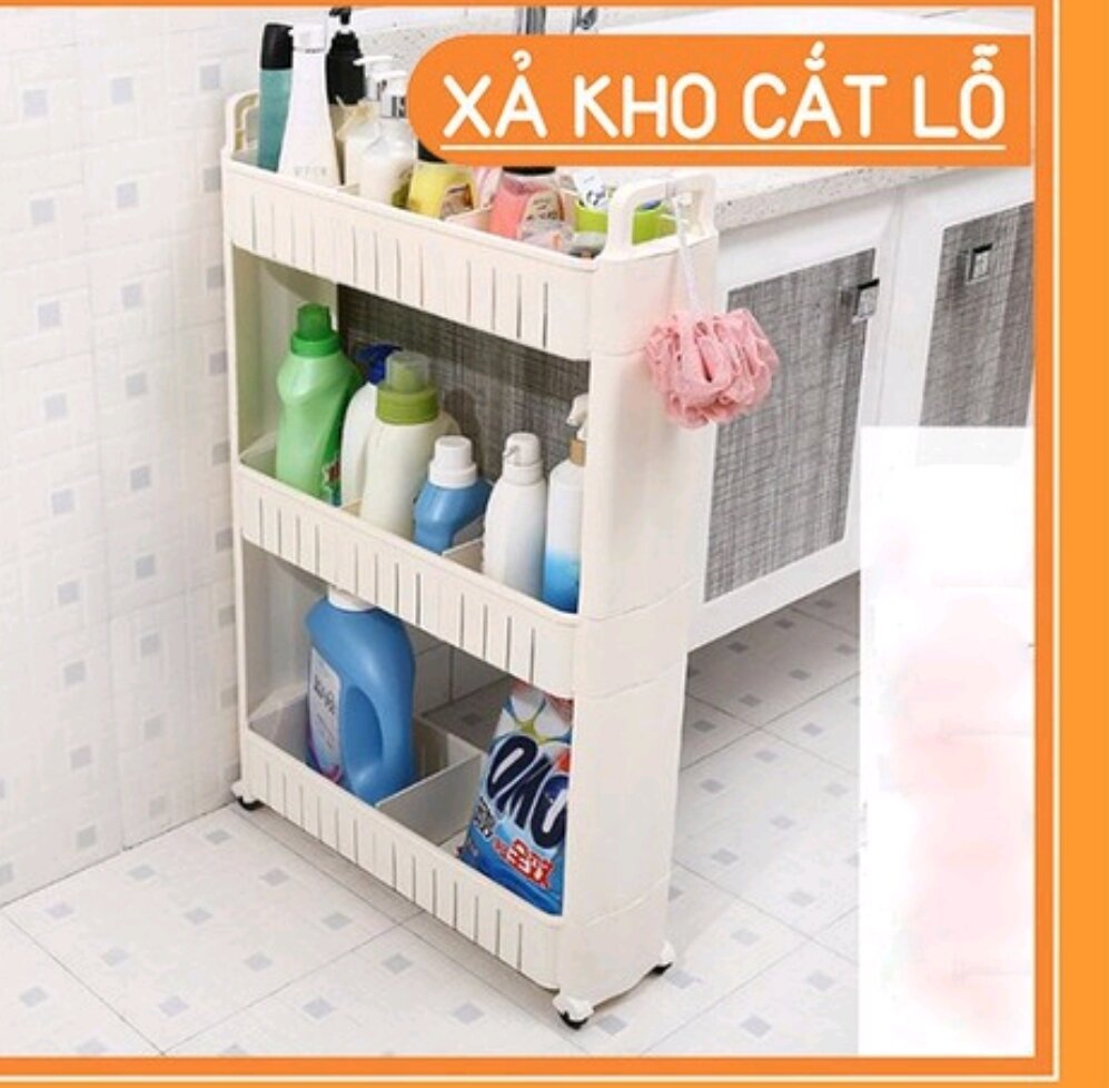 Kệ 3 Tầng Để Đồ Đa Năng Có Bánh Xe