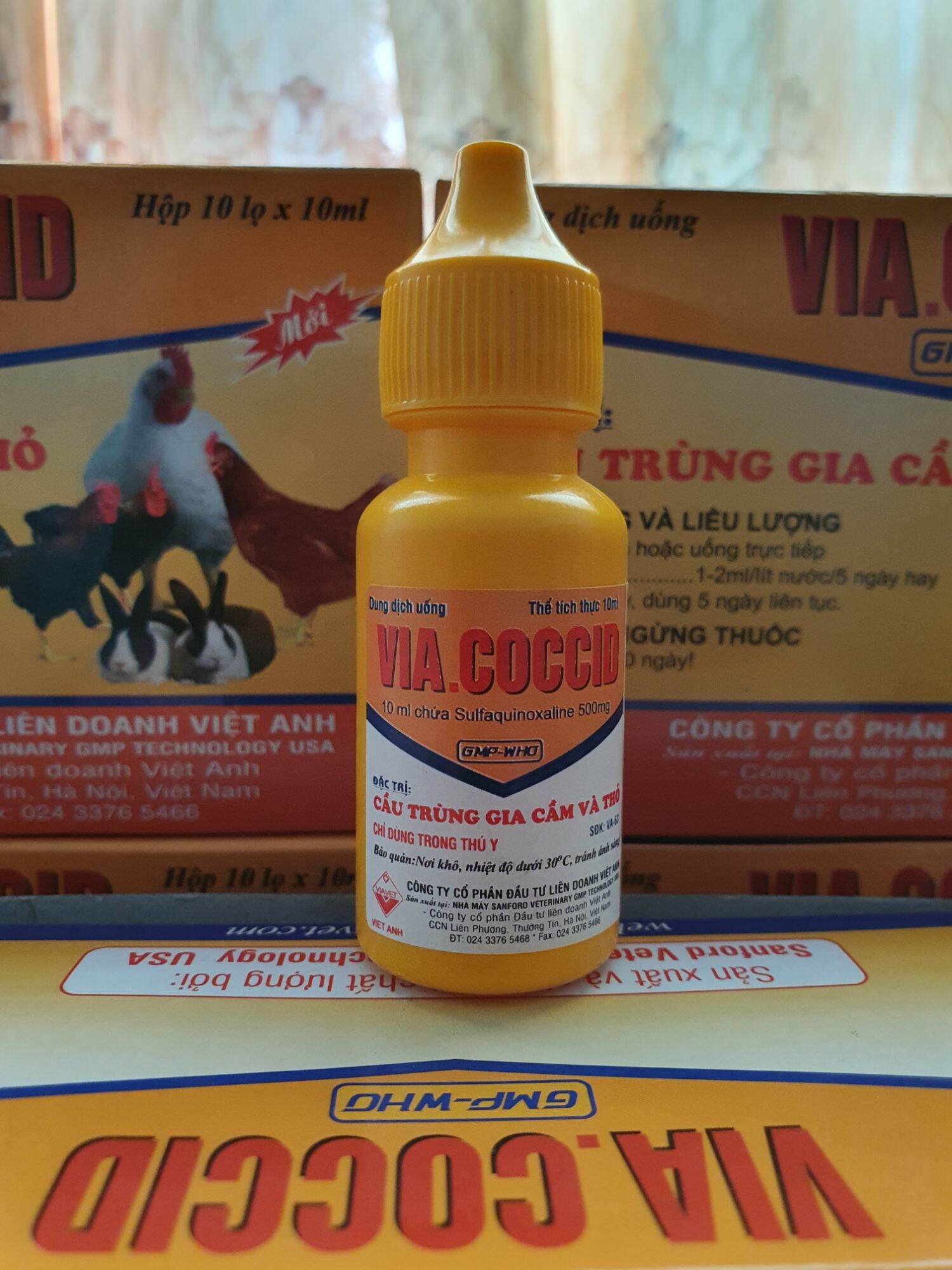 5 lọ Via coccid 10ml cầu trùng gà, thỏ