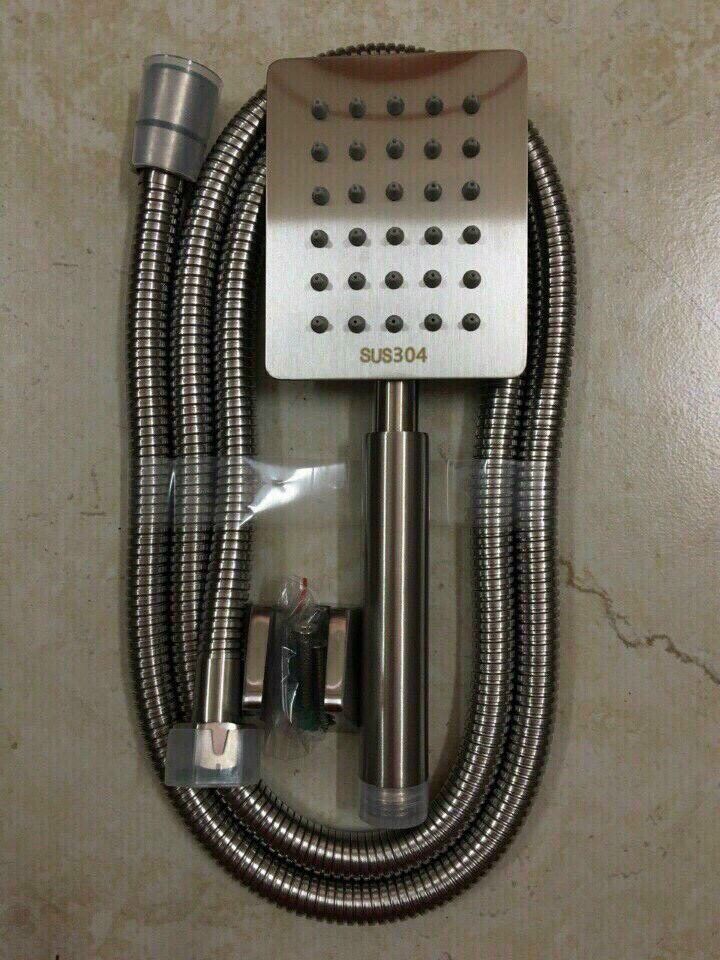 Vòi hoa sen inox 304 vuông ( có kèm dây và gài sen)