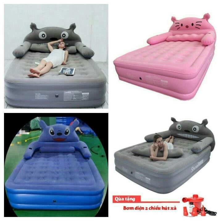 NỆM GIƯỜNG HƠI HÌNH THÚ 3 TẦNG KIỂU MỚI TẶNG BƠM ĐIỆN 2 CHIỀU VÀ GỐI LOẠI 1M5*2M