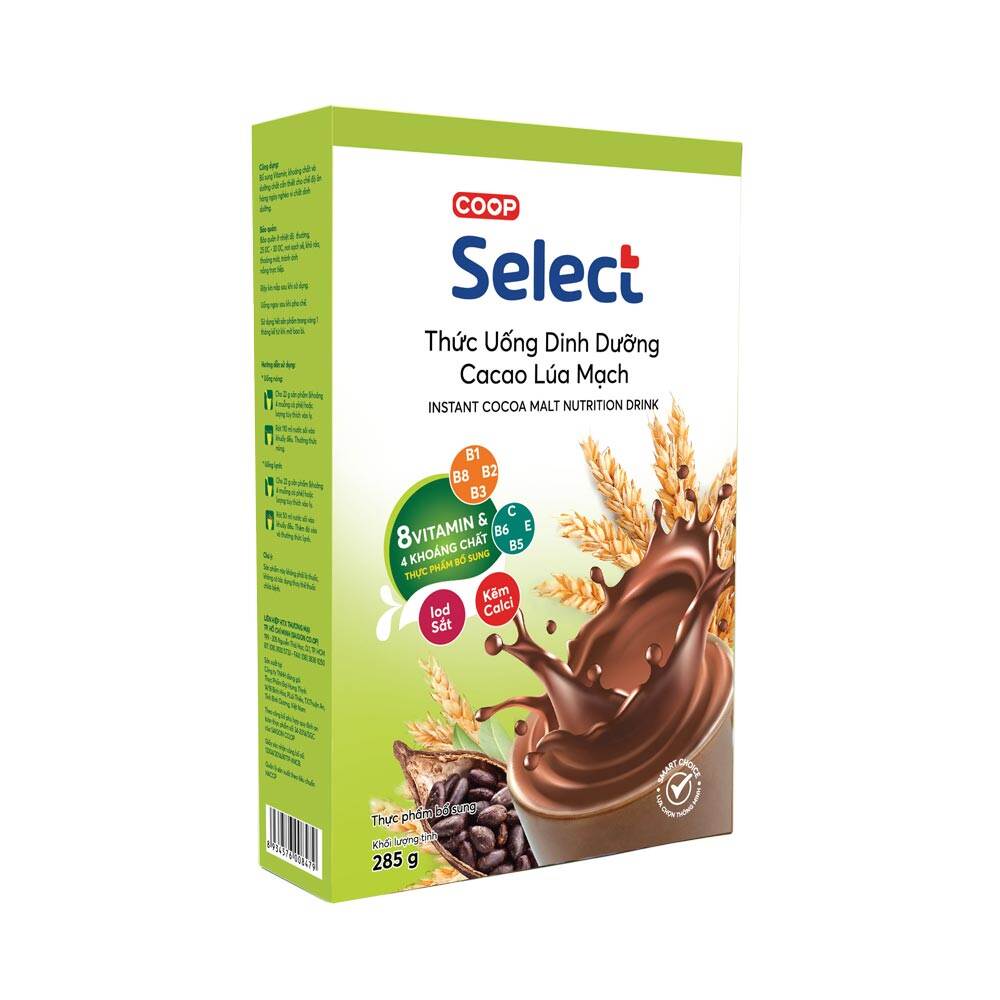 Date Mới Bột dinh dưỡng cacao lúa mạch Select 285g
