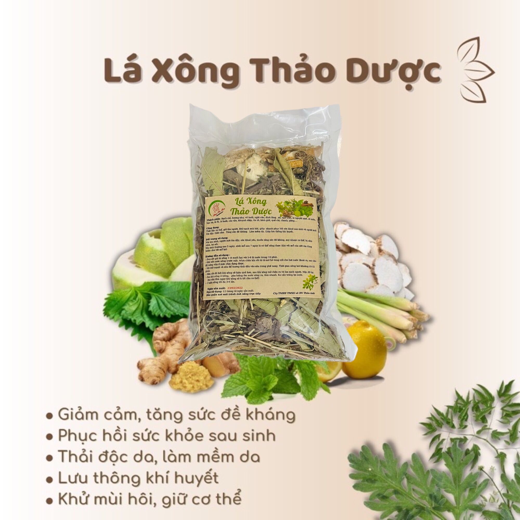COMBO 10 GÓI LÁ XÔNG GIẢI CẢM, PHỤC HỒI SAU SINH TĂNG SỨC ĐỀ KHÁNG