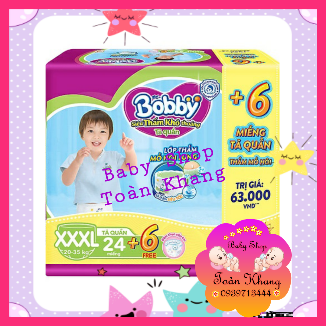 TÃ QUẦN BOBBY BIG SIZE XXXL24+6 MIẾNG