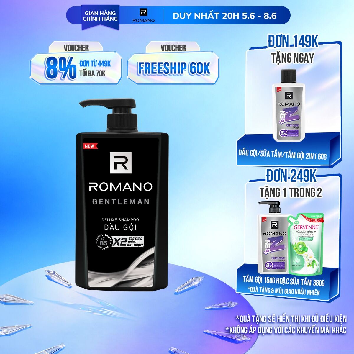 Sữa tắm hương nước hoa Romano Gentleman 650g