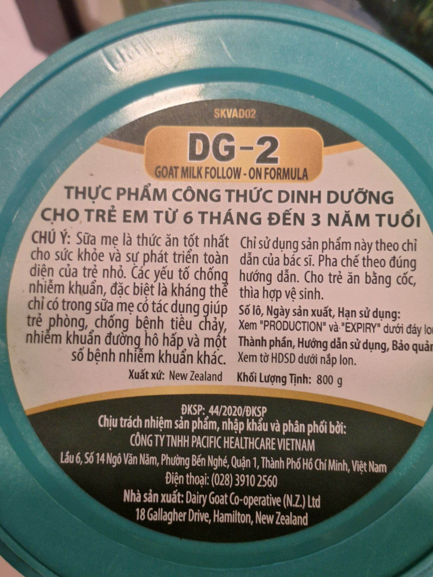 Sữa Dê (DG-2 800g) cho bé bị dị ứng đạm sữa bò( từ 6 tháng tuổi đến 3 năm tuổi)