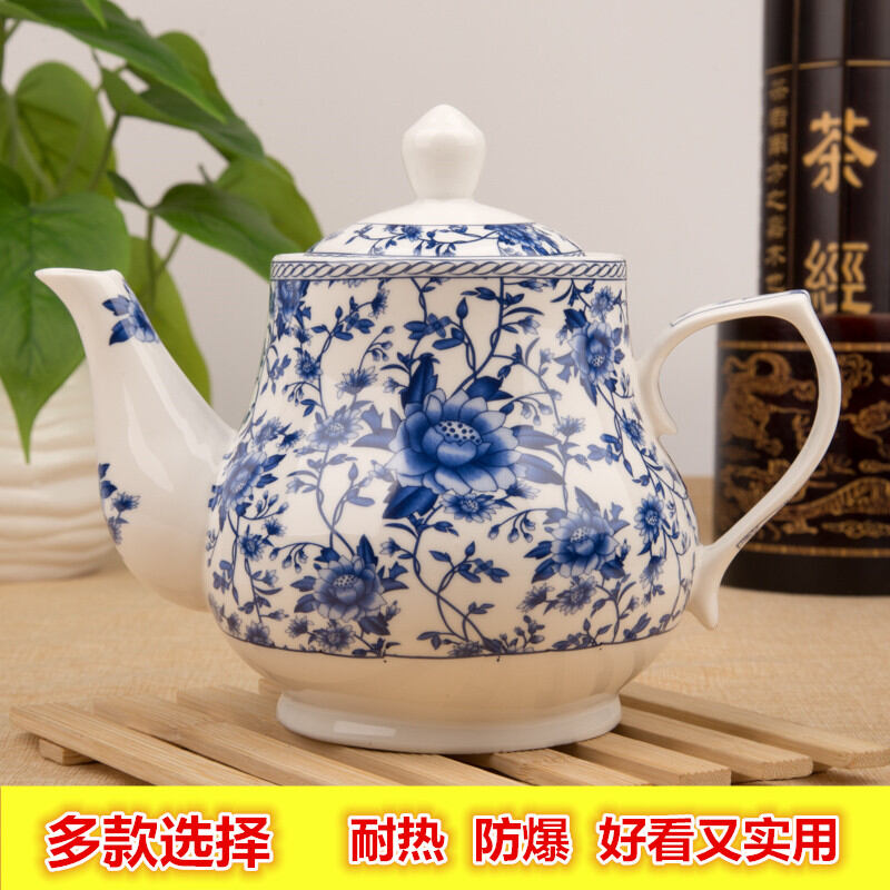 Ấm trà lớn sứ xương tinh xảo ấm trà trắng sứ thanh hoa gốm sứ cao cấp sản phẩm tinh xảo cảnh đức trấn ấm pha trà cỡ lớn ấm trà lạnh