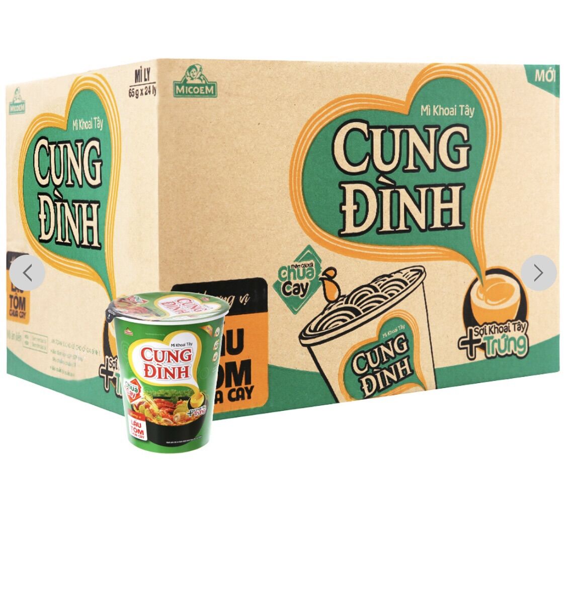 Thùng 24 ly mì khoai tây cung đình