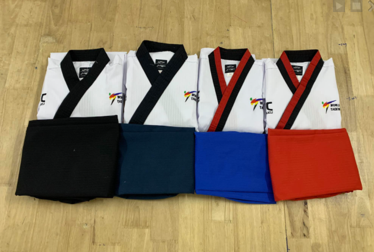 Võ phục Quyền TKD cho Nam trên 16t ( Cổ đen - Quần đen )