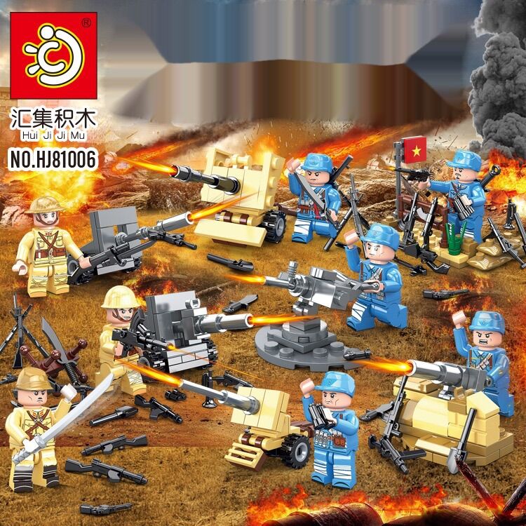 Bộ 8 hộp lego minifigures lắp ghép lính bộ hj81006