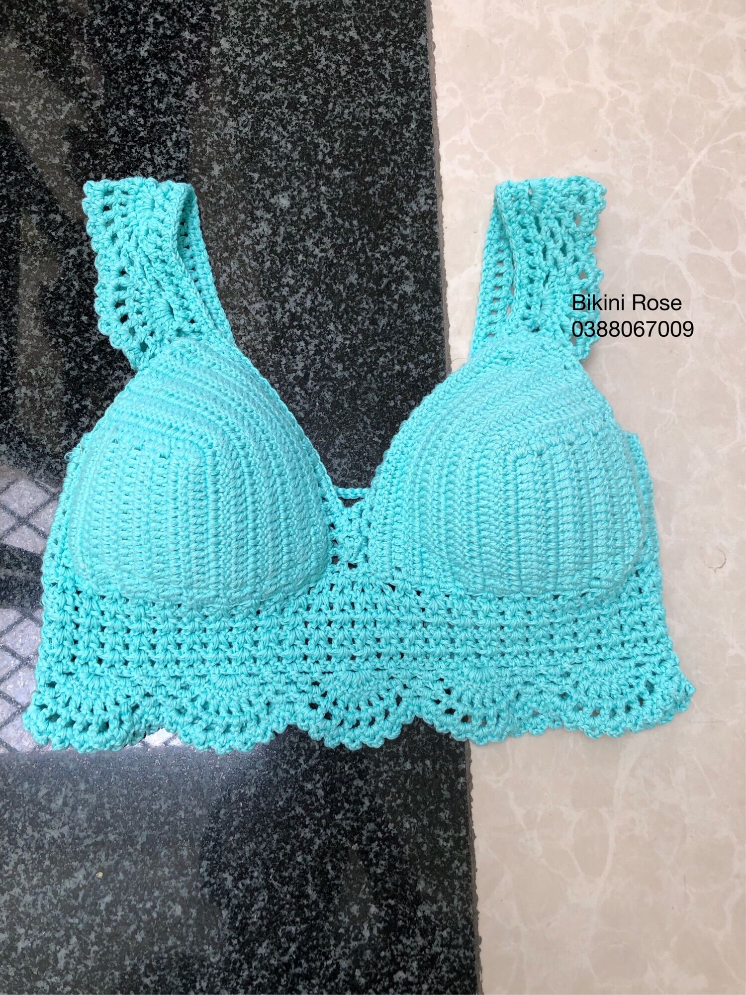 Áo len móc croptop