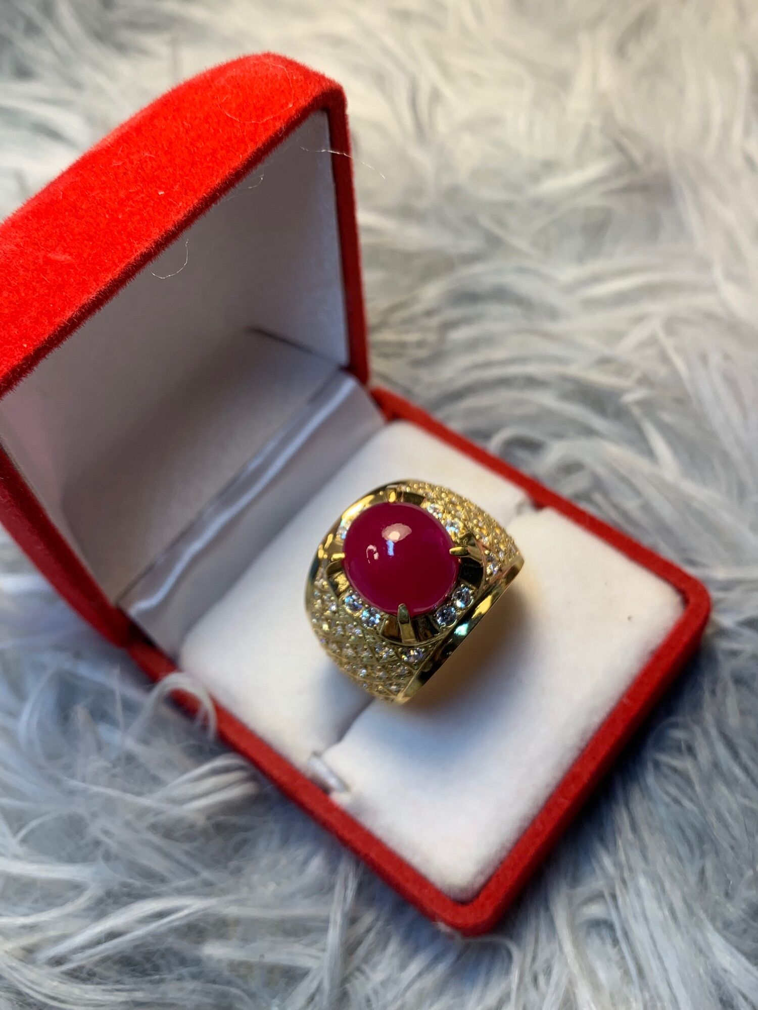 Nhẫn Bạc Đá Ruby