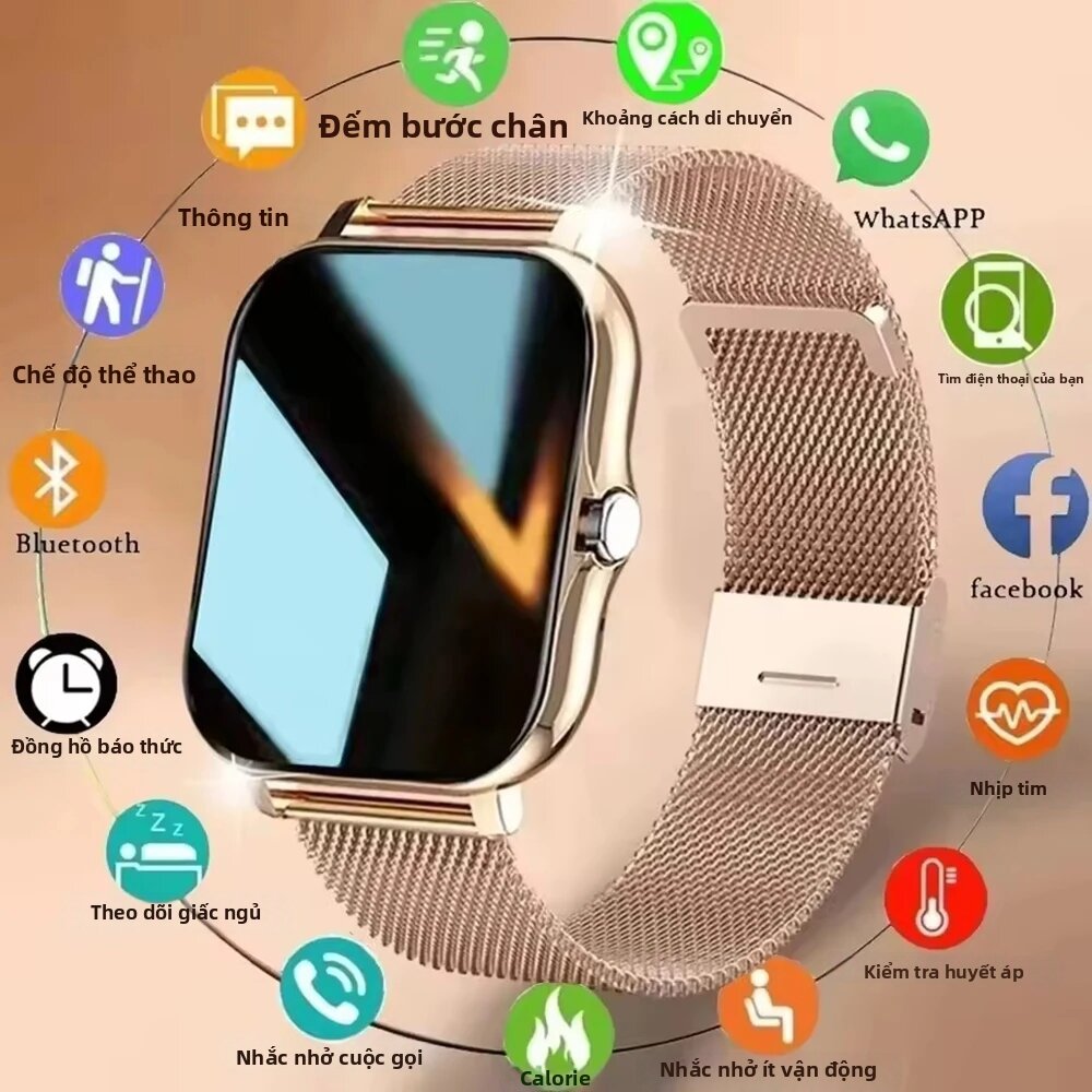 Đồng Hồ Thông Minh Unisex Với Màn Hình HD 1.83 Inch, Hỗ Trợ Gọi Bluetooth, Theo Dõi Nhịp Tim & Nồng Độ Oxy Trong Máu, Thiết Bị Theo Dõi Thể Dục Thể Thao Dành Cho Android Và iOS