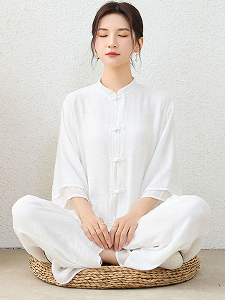 Bộ Đồ Thiền Nữ Phong Cách Trung Hoa Cổ Điển Cotton Mùa Hè 2023 Thiết Kế Giản Dị Cho Phụ Nữ Từ 18-25 Tuổi