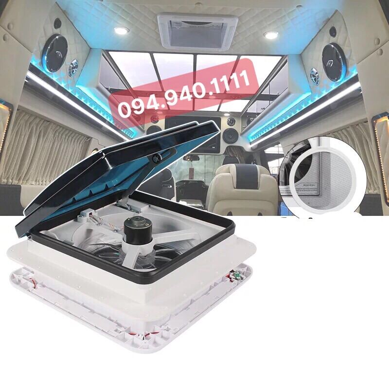 Quạt thông gió hút mùi + quạt mát tích hợp đèn chiếu sáng chuyên dụng cho xe Mobile Home