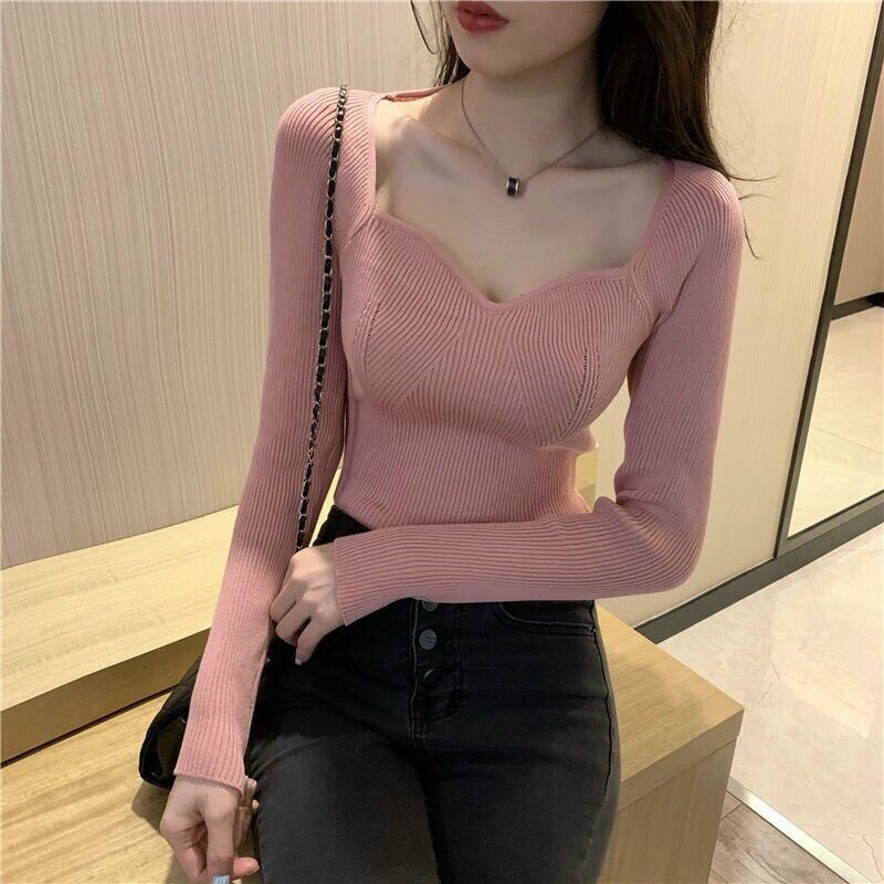 ÁO THUN GÂN XINH BODY CỔ TIM SEN