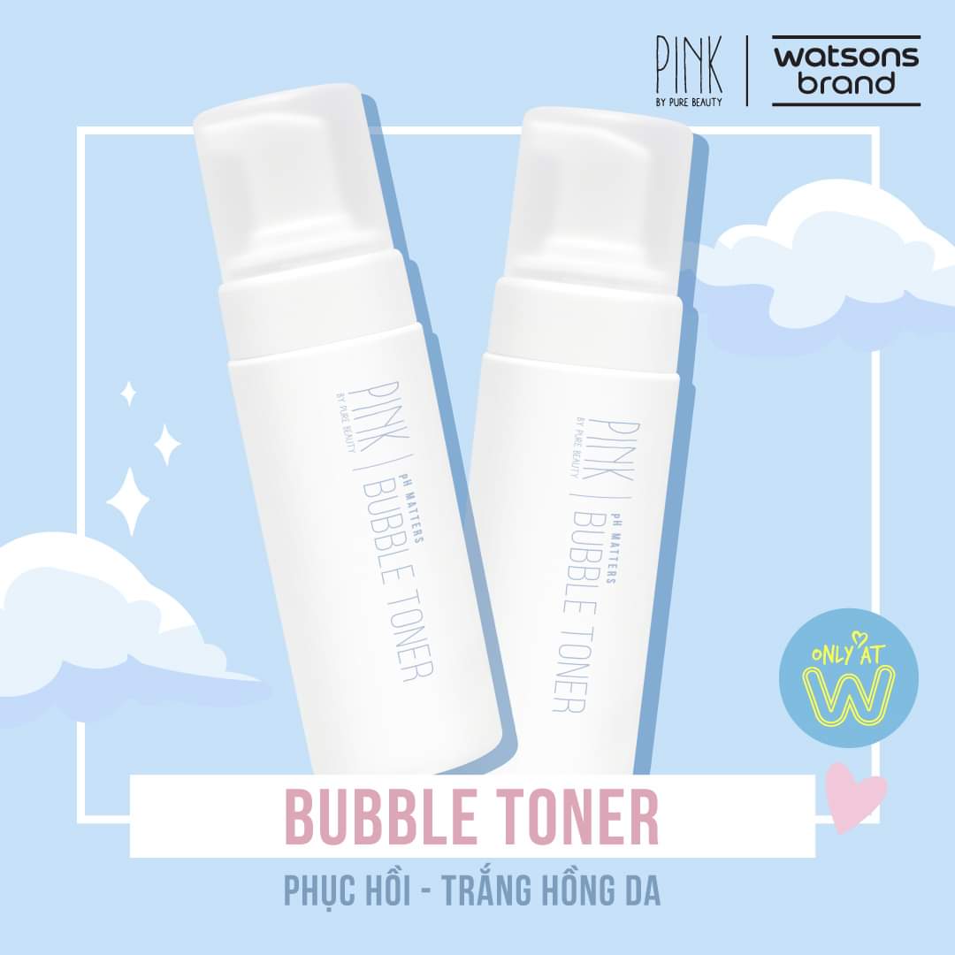 [Date T05/2024 + Hàng công ty] NƯỚC CÂN BẰNG pH MATTERS BUBBLE TONER Pink By Pure Beauty Watsons 130ml