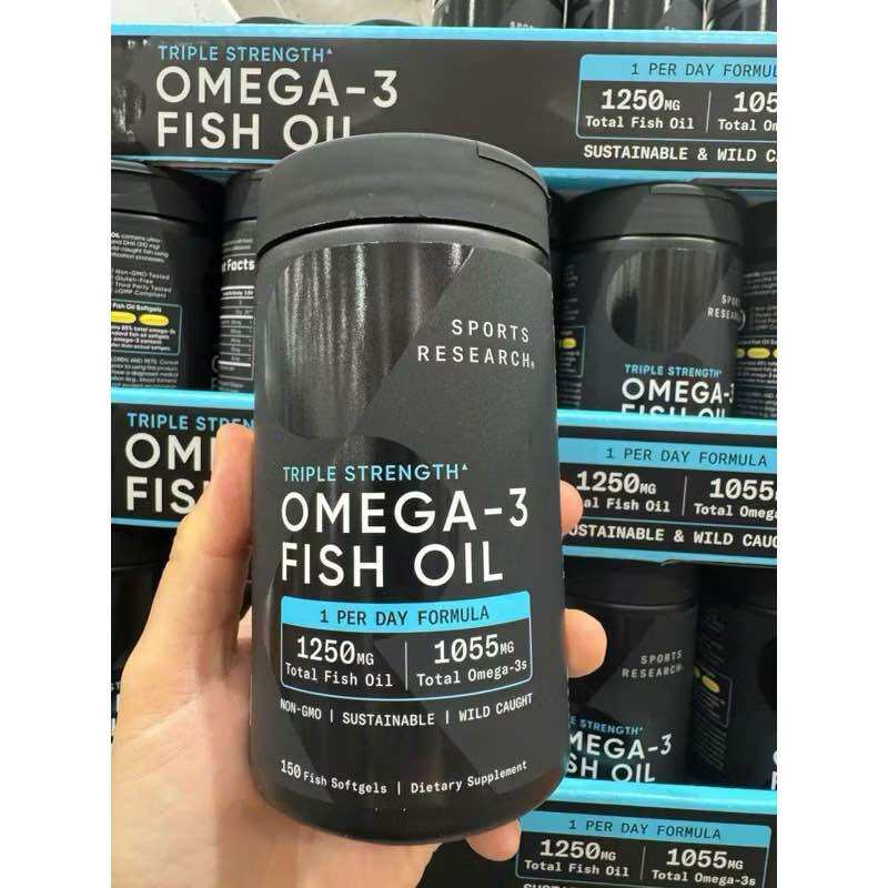 Dầu cá Sports Research Omega-3 Fish Oil Triple Strength 150 viên