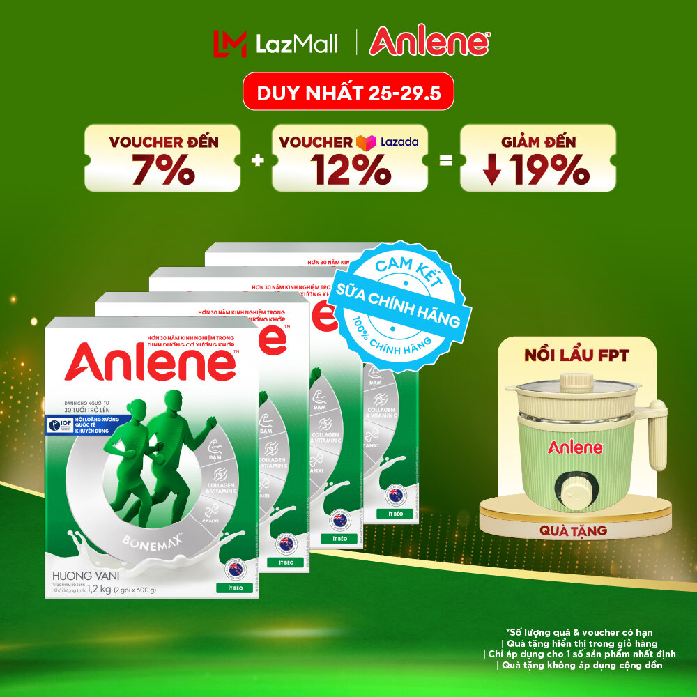 [Voucher giảm đến 26%]Combo 4 Sữa Bột Anlene Hương Vani 1.2Kg