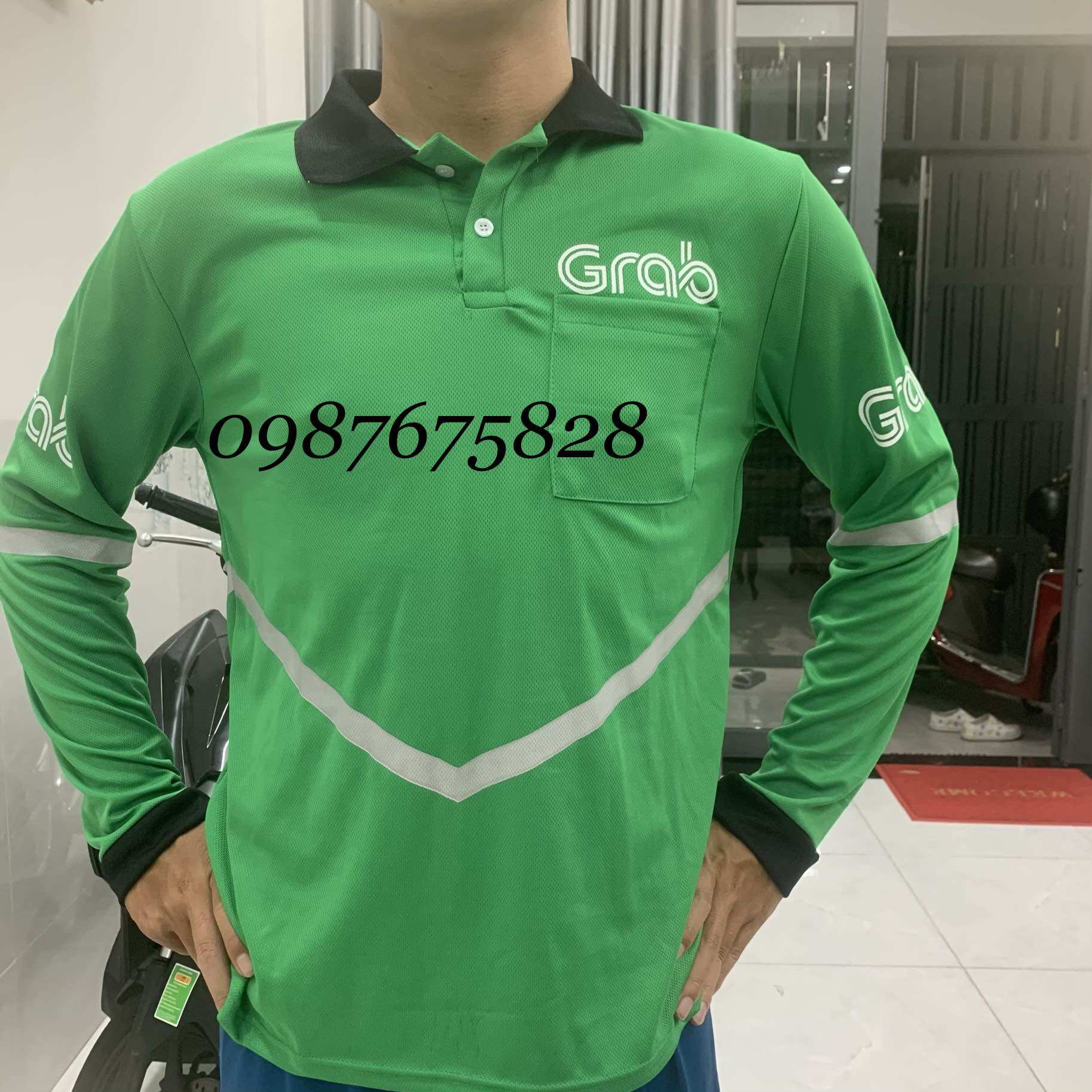 Áo thun Grabb cotton 100% chạy xe công nghệ