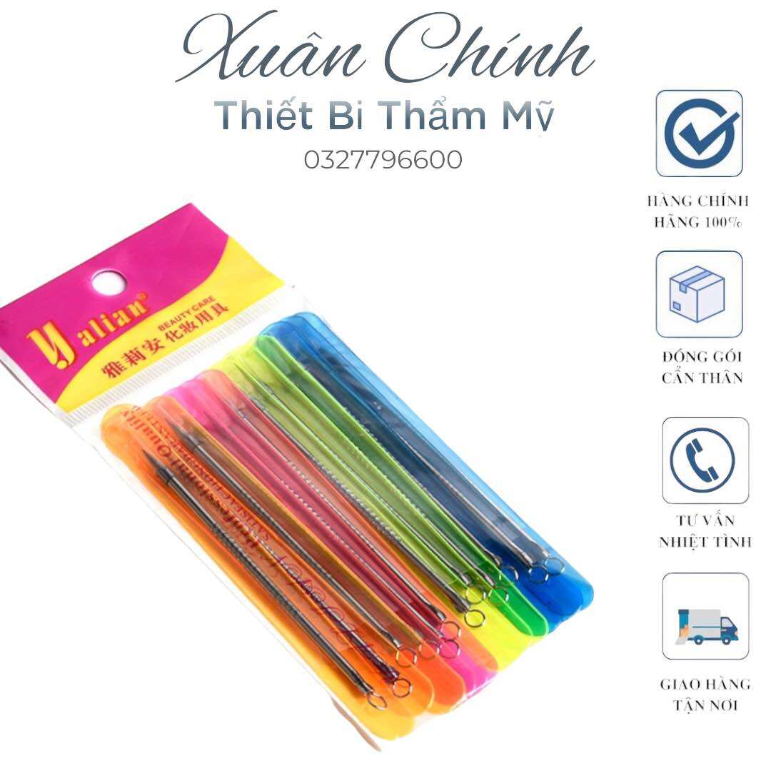 Combo 12 Cây nặn mụn 2 đầu chuyên nặn mụn trứng cá, đầu đen Hàn Quốc