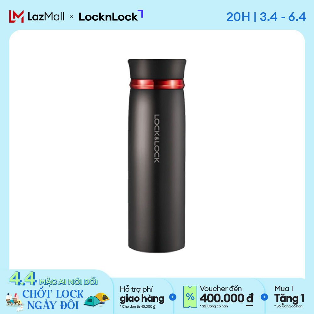Bình Giữ Nhiệt Lock&Lock Feather Light 450Ml Lhc4131Bkr (Đen)