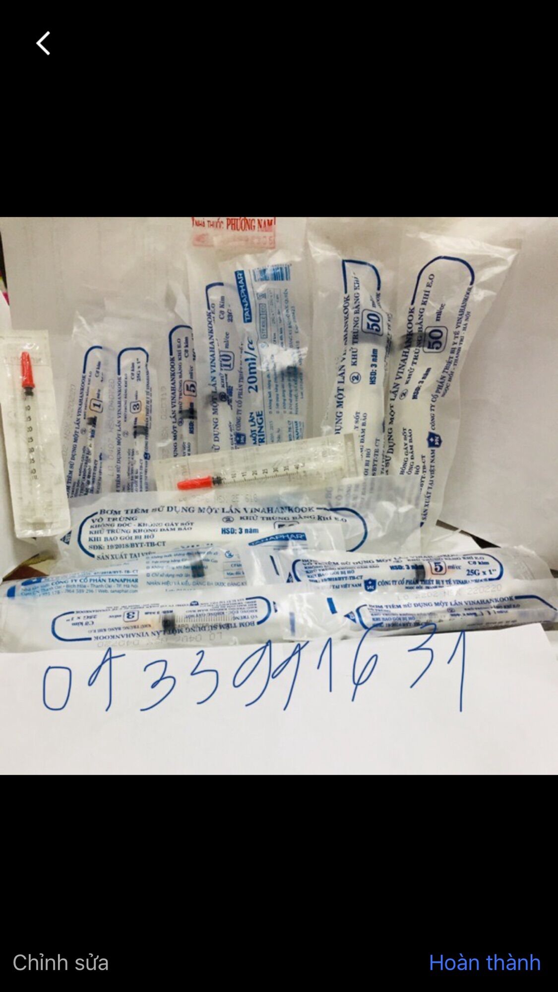 Kim tiêm Vinahankook 10cc,20cc-giá 1 cây