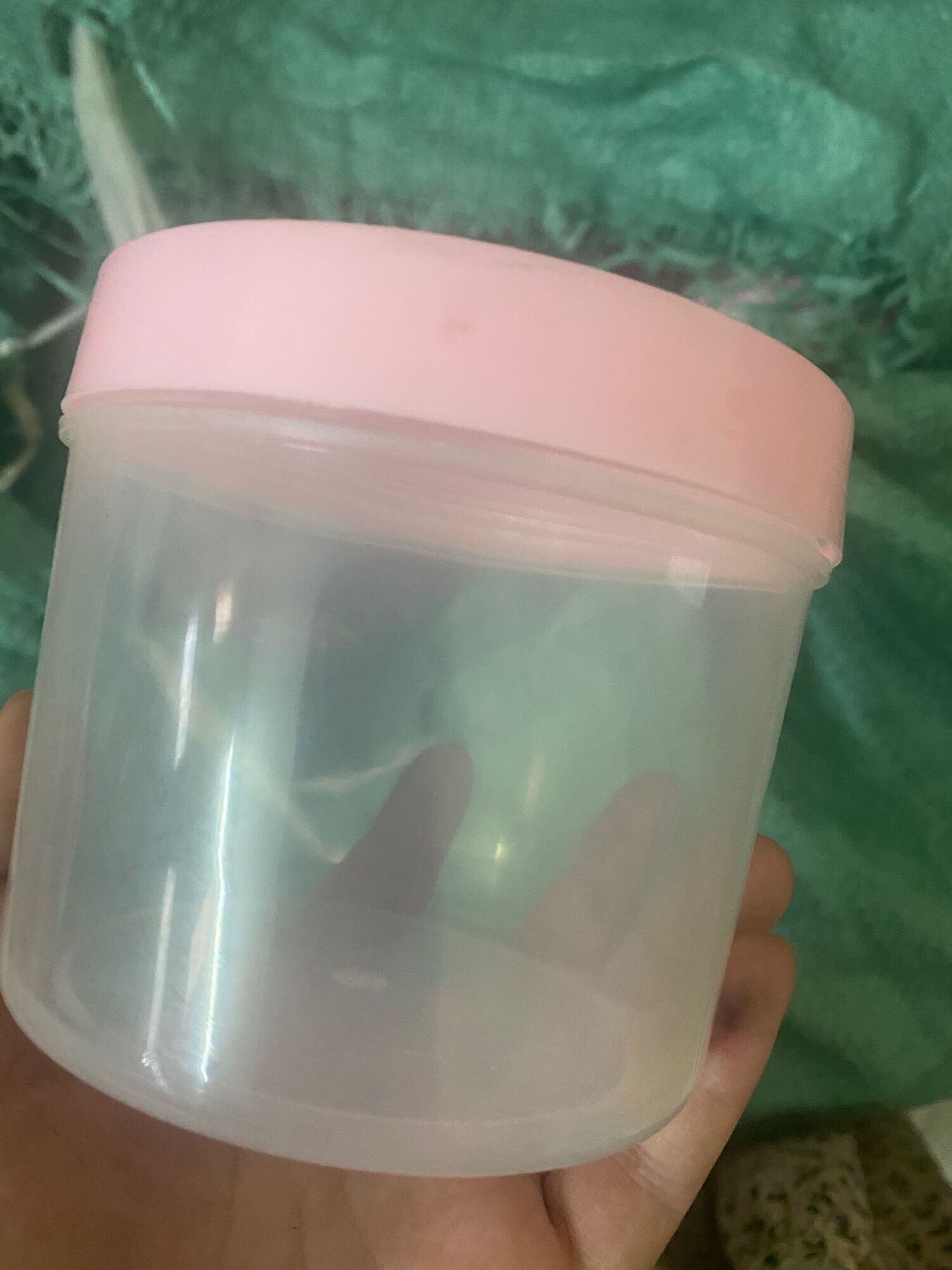 Hủ đựng kem 500g nắp hồng thân trong