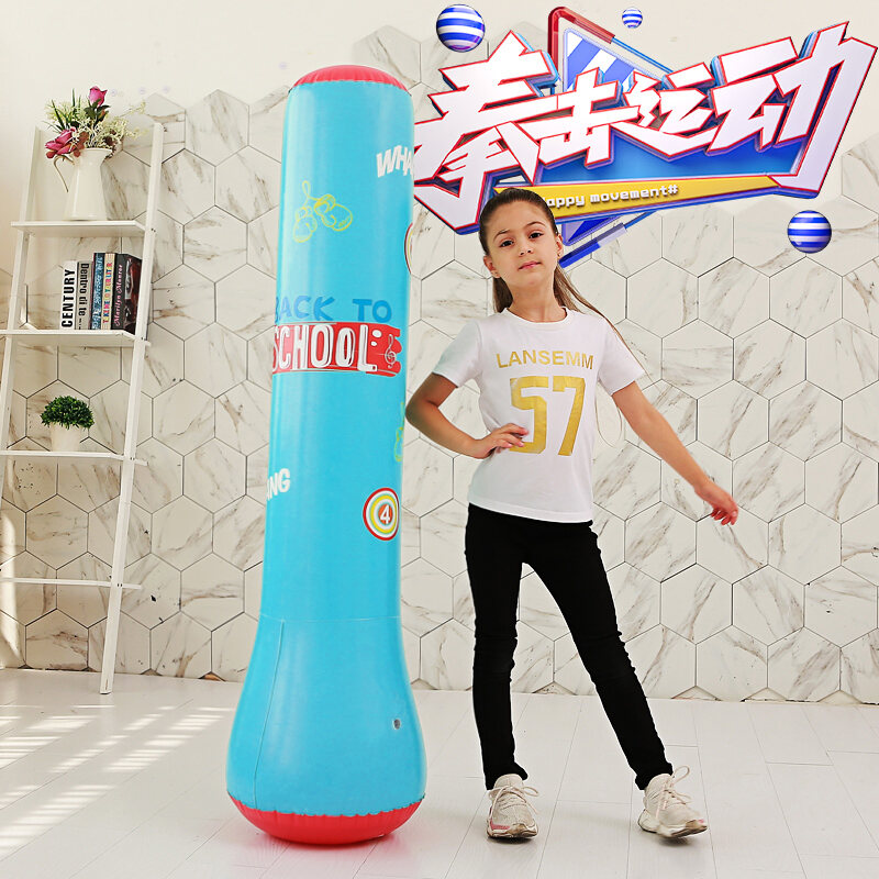 Tập Thể Dục Cho Trẻ Em Inflatable Đấm Bốc Cột Dọc Bao Cát Tumbler Hộ Gia Đình Taekwondo Dành Cho...