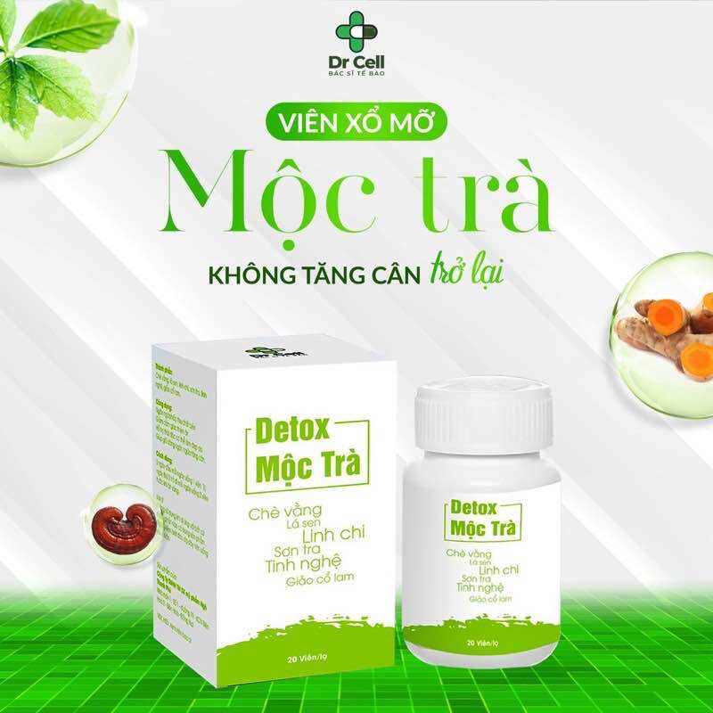 Viên detox xổ mỡ môc trà dr cell hỗ trợ thải độc cơ thể, lấy lại vóc dáng, cân nặng