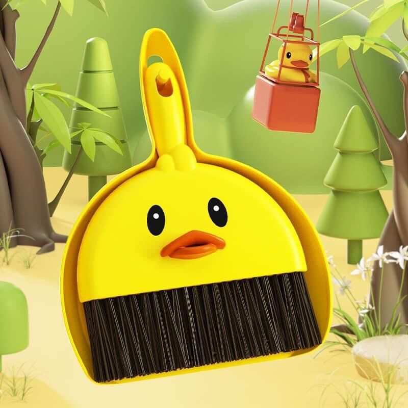 Bộ Chổi Quét Dọn Mini Hình con Vịt Vàng