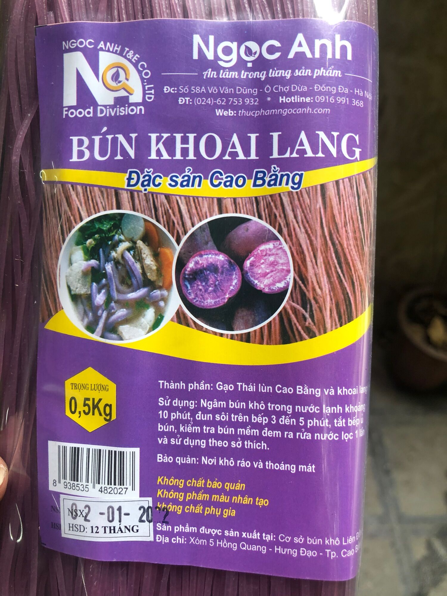 Bún khoai lang 0,5 kg