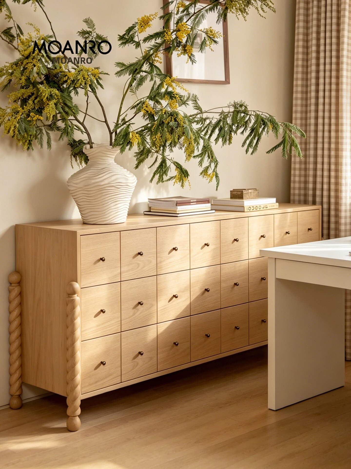 MOLUZHISHENG | Minimal Chic Oak Wood Storage Chest Cabinet Giá 36,205,000 Đồng*Miễn phí vận chuyển
