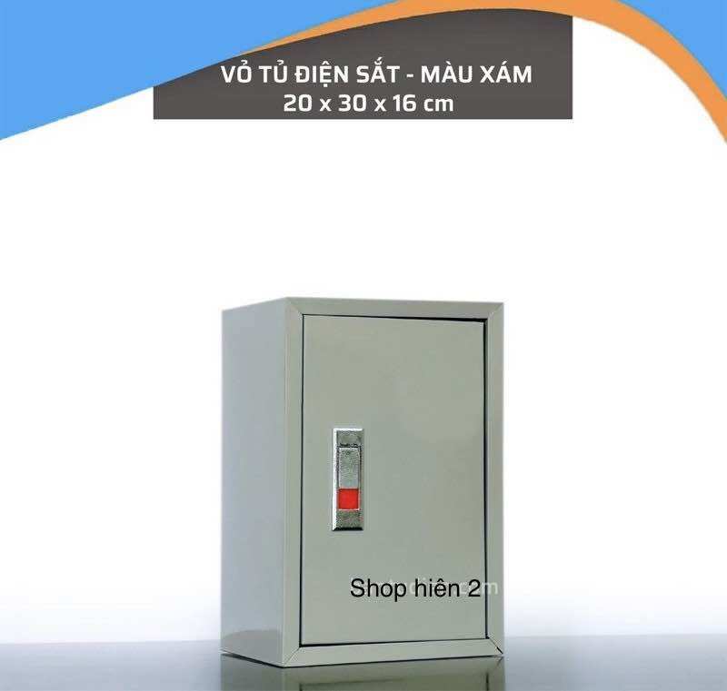 Vỏ tủ điện sắt 20x30x16 - màu xám/màu kem
