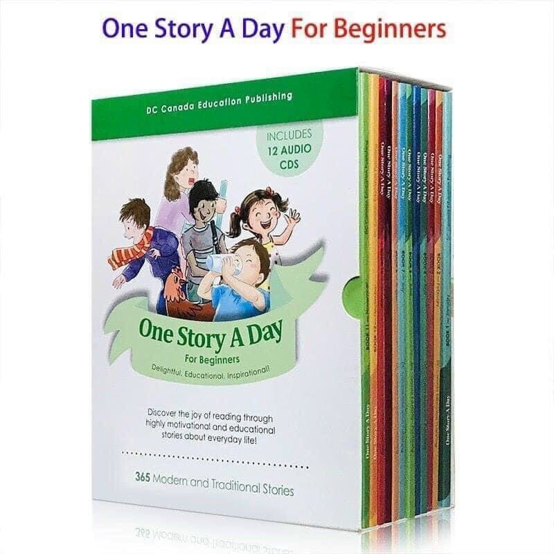 ONE STORY A DAY FOR BEGINNERS - 12 cuốn box set + quét mã QR đọc audio!!!!