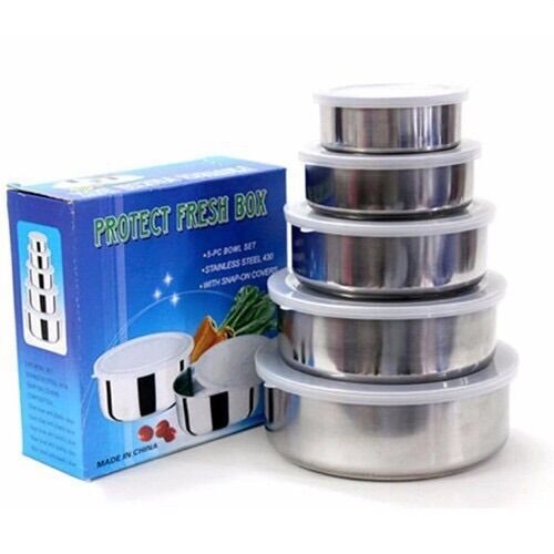 BỘ THỐ 5 MÓN INOX ĐỰNG THỰC PHẨM