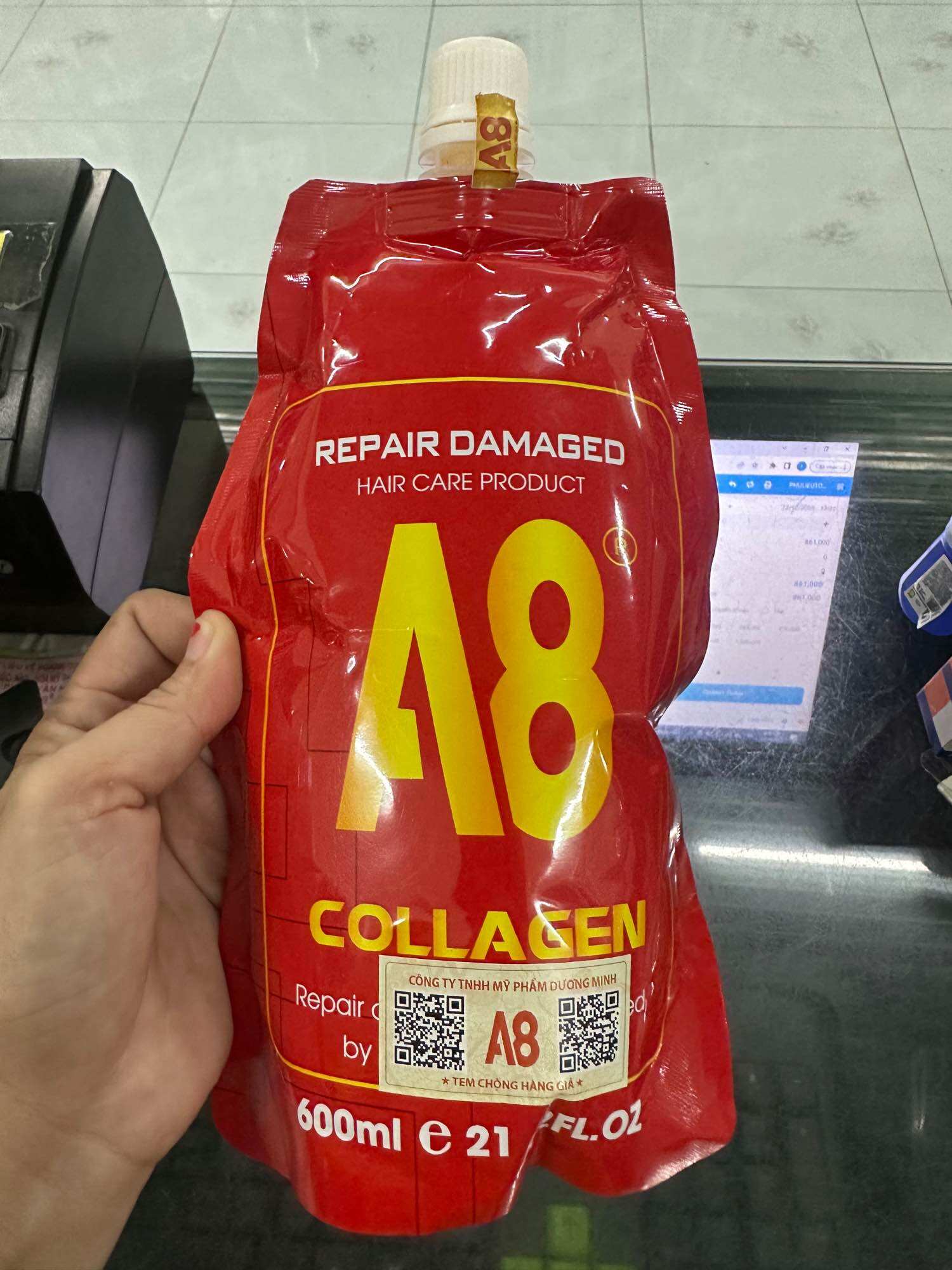 Hấp dầu phục hồi colagen A8 600ml
