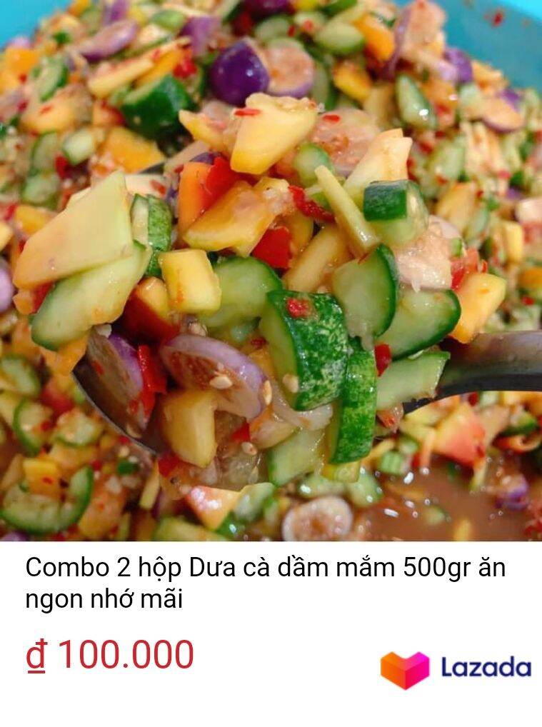 mắm dưa, cà, đu đủ 1 hộp 500gram đặc sản Xứ Huế